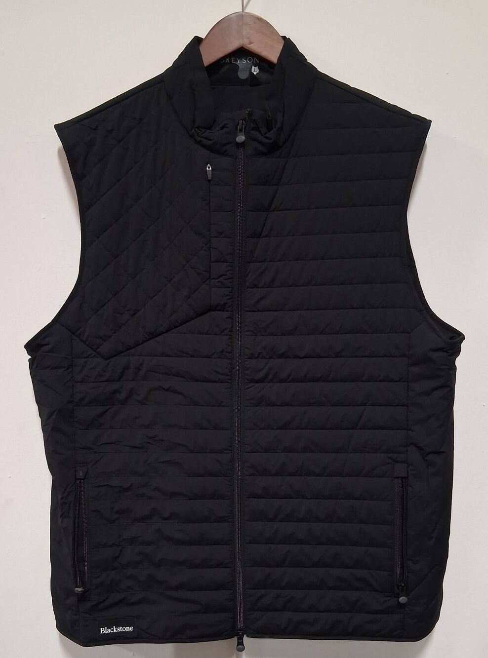 Greyson mens large black quilted nylon vest ultralight Yukon hybrid
